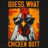 Guess What Chicken Butt Funny Saying Rooster Ornament thumb 1