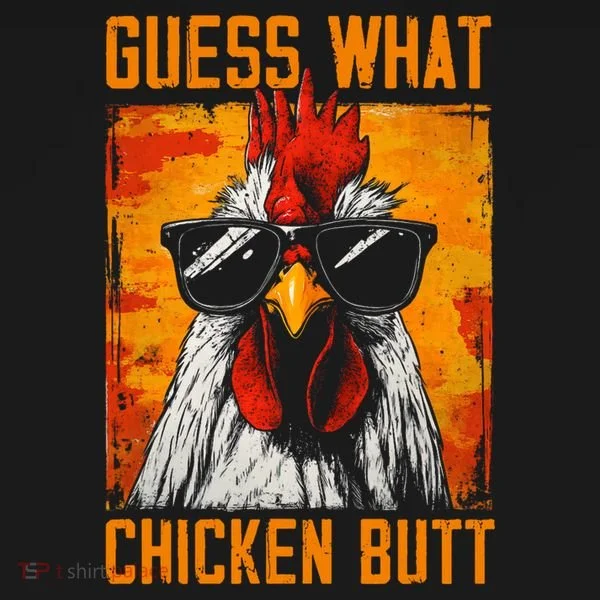Guess What Chicken Butt Funny Saying Rooster Ornament