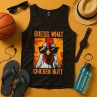 Guess What Chicken Butt Funny Saying Rooster Tank Top thumb 4