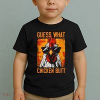 Guess What Chicken Butt Funny Saying Rooster Toddler T-Shirt thumb 2
