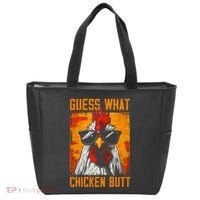 Guess What Chicken Butt Funny Saying Rooster Tote Bag thumb 0