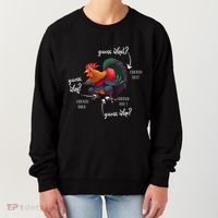 Guess What Chicken Butt Guess Why Chicke Thigh Guess Who Poo Gift Women's Sweatshirt thumb 0