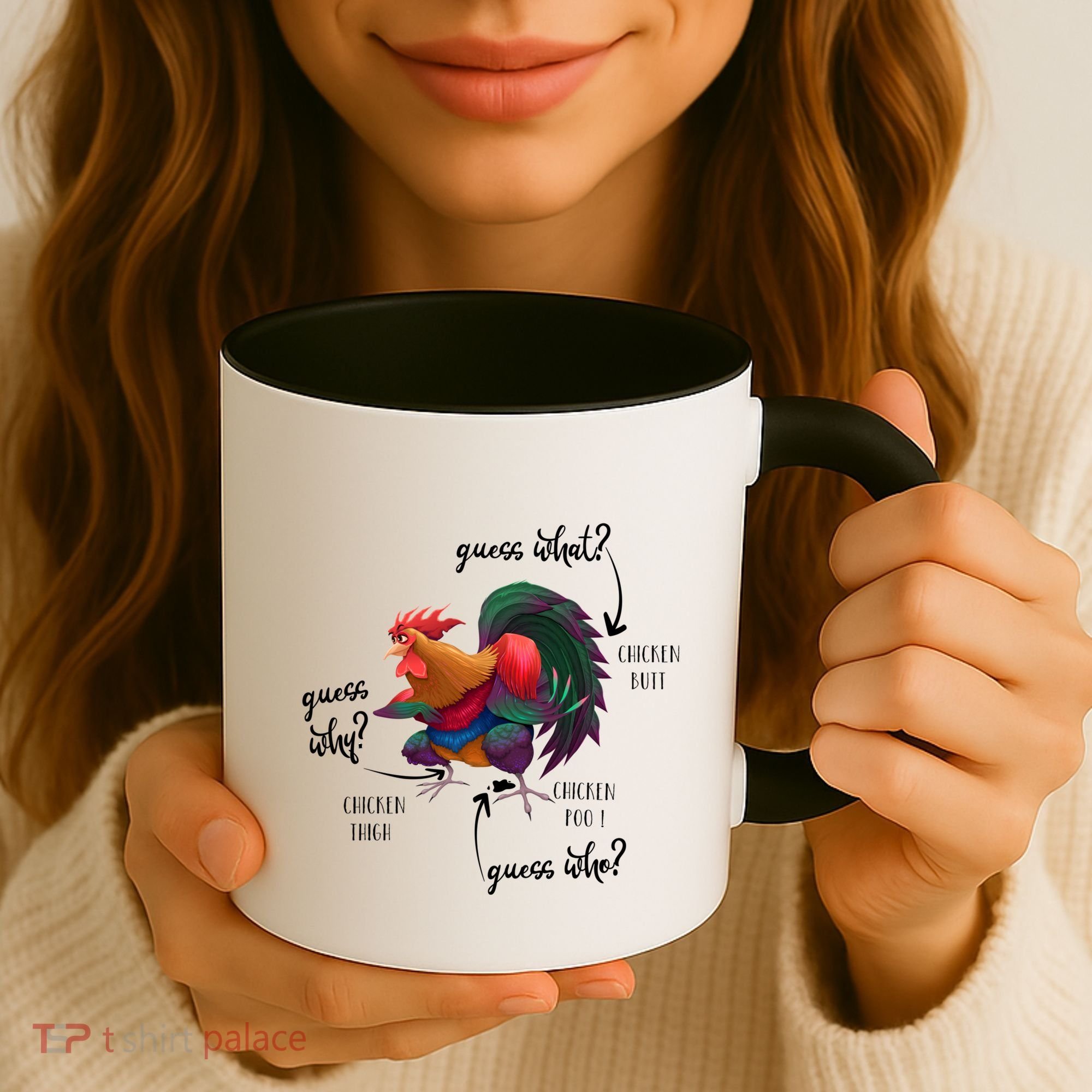 Guess What Chicken Butt Guess Why Chicke Thigh Guess Who Poo Gift Coffee Mug