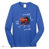 Guess What Chicken Butt Guess Why Chicke Thigh Guess Who Poo Gift Long Sleeve Shirt thumb 0