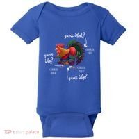 Guess What Chicken Butt Guess Why Chicke Thigh Guess Who Poo Gift Baby Bodysuit thumb 0