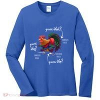 Guess What Chicken Butt Guess Why Chicke Thigh Guess Who Poo Gift Women's Long Sleeve Shirt thumb 0