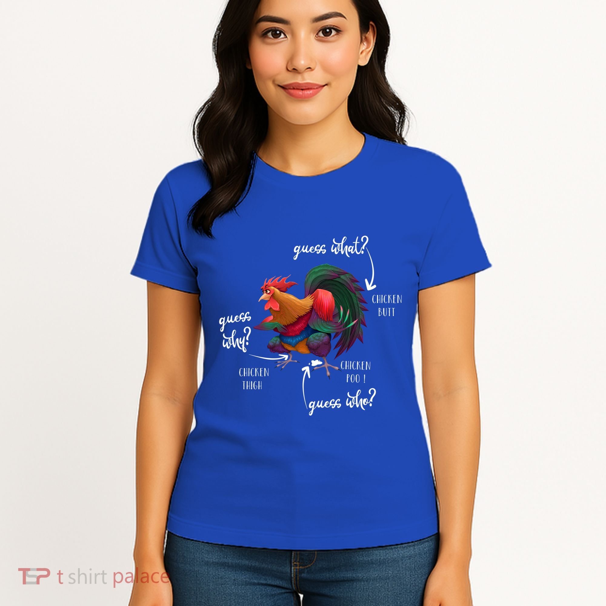 Guess What Chicken Butt Guess Why Chicke Thigh Guess Who Poo Gift Women's T-Shirt