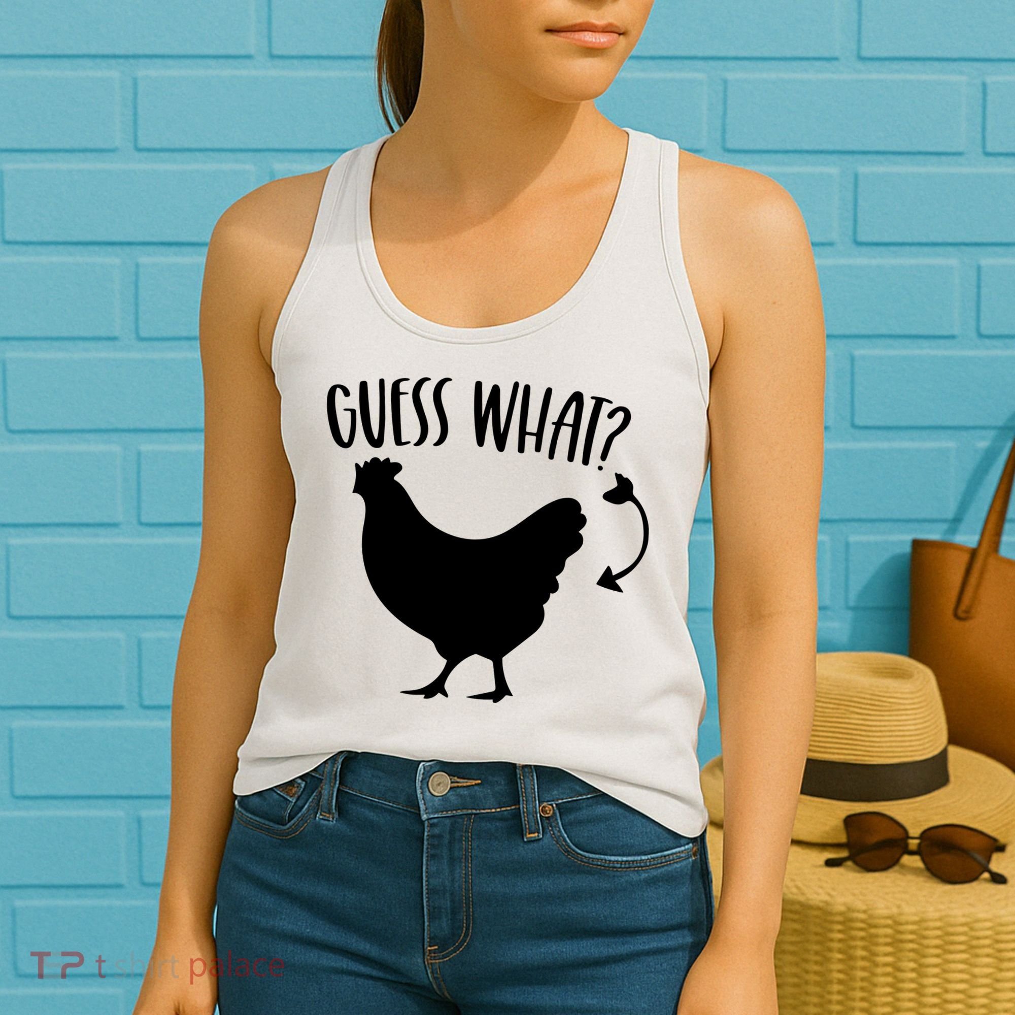 Guess What Chicken Butt Funny Rhyme Song Chicken Lovers Women's Tank Top
