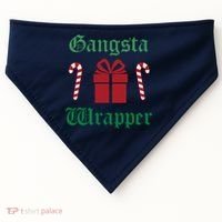 Gangsta Wrapper Christmas USA-Made Doggie Bandana thumb 0
