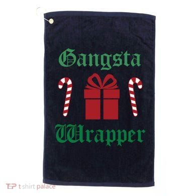 Gangsta Wrapper Christmas Golf Towel
