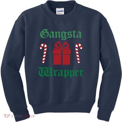 Gangsta Wrapper Christmas Kids Sweatshirt