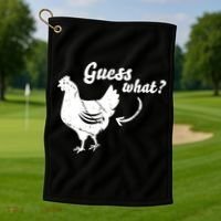 Guess What Chicken Butt The Original Distressed Look Golf Towel thumb 1