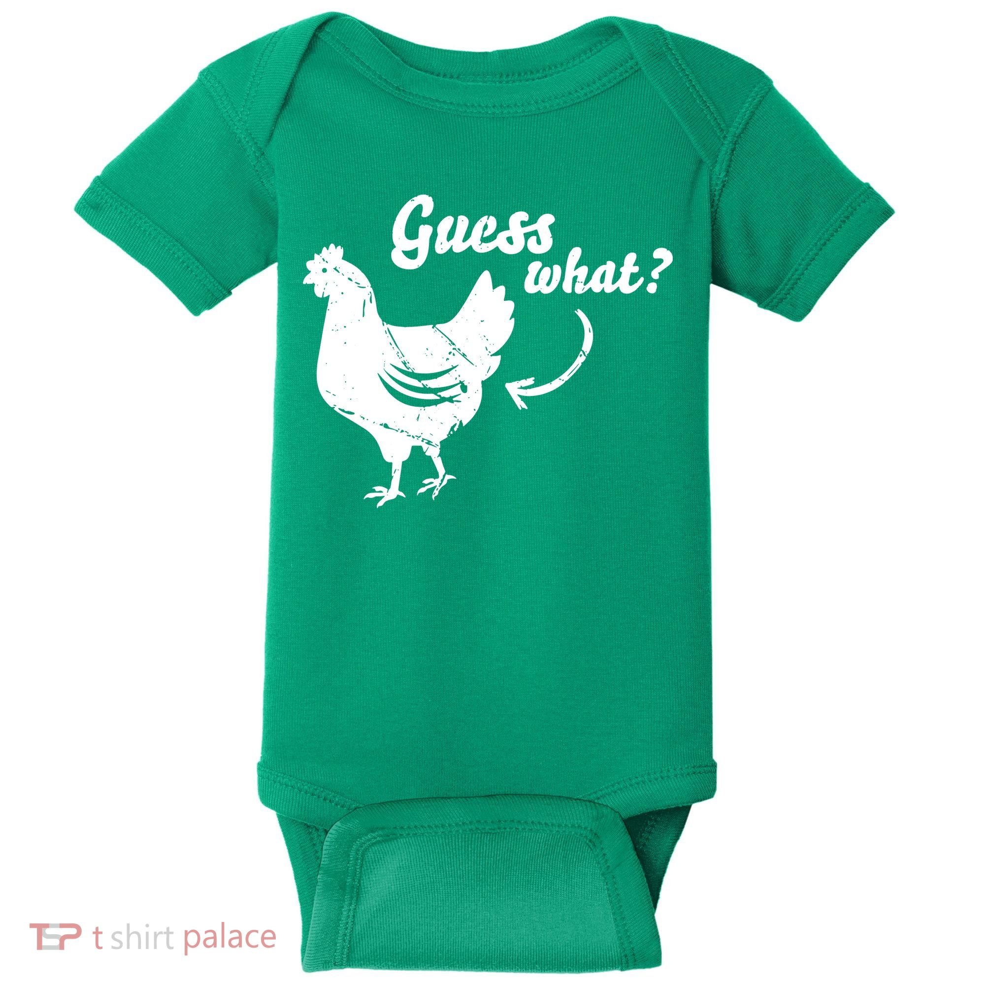 Guess What Chicken Butt The Original Distressed Look Baby Bodysuit