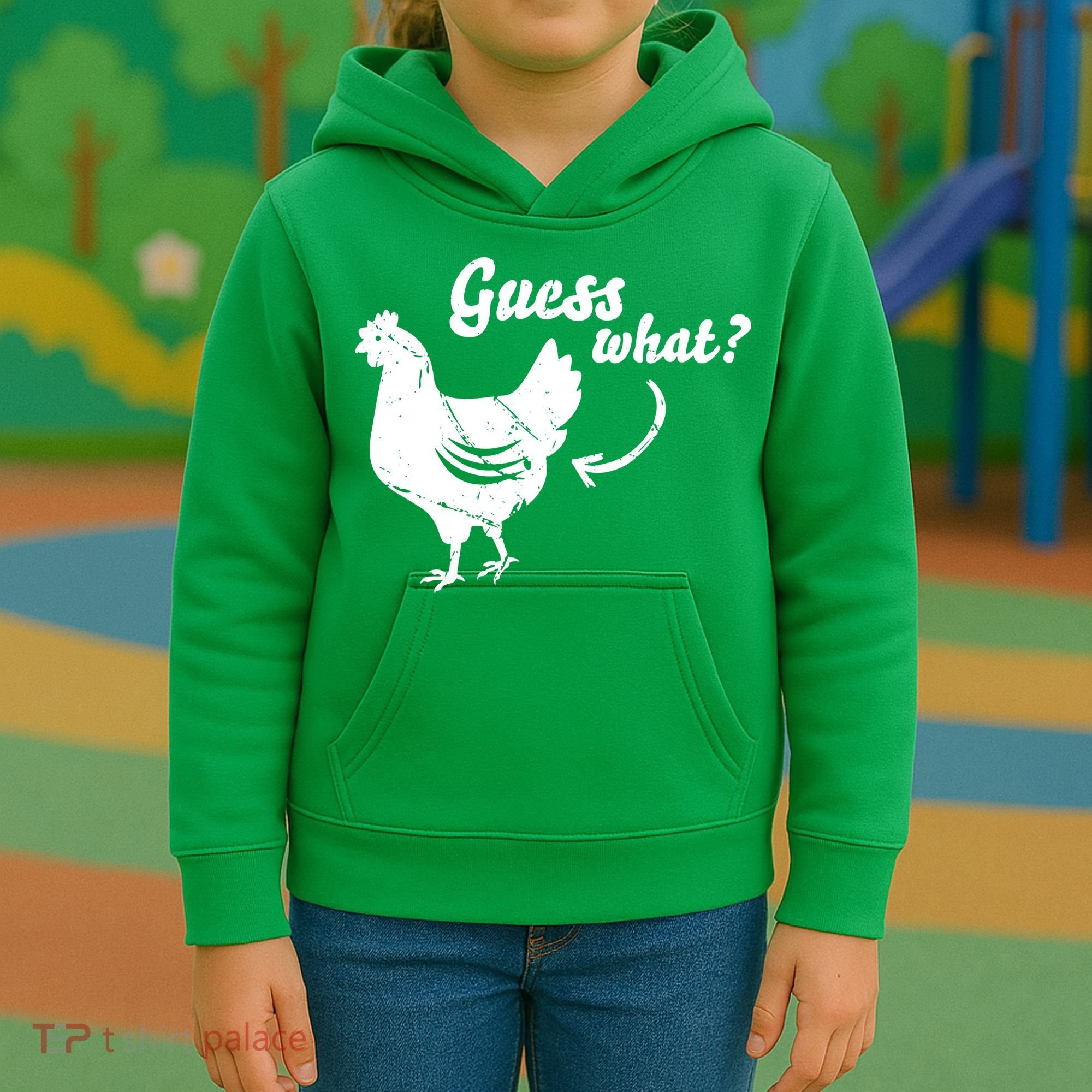 Guess What Chicken Butt The Original Distressed Look Kids Hoodie