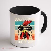 Guess What Chicken Butt Funny Chicken Meme Coffee Mug thumb 1