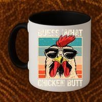Guess What Chicken Butt Funny Chicken Meme Coffee Mug thumb 2