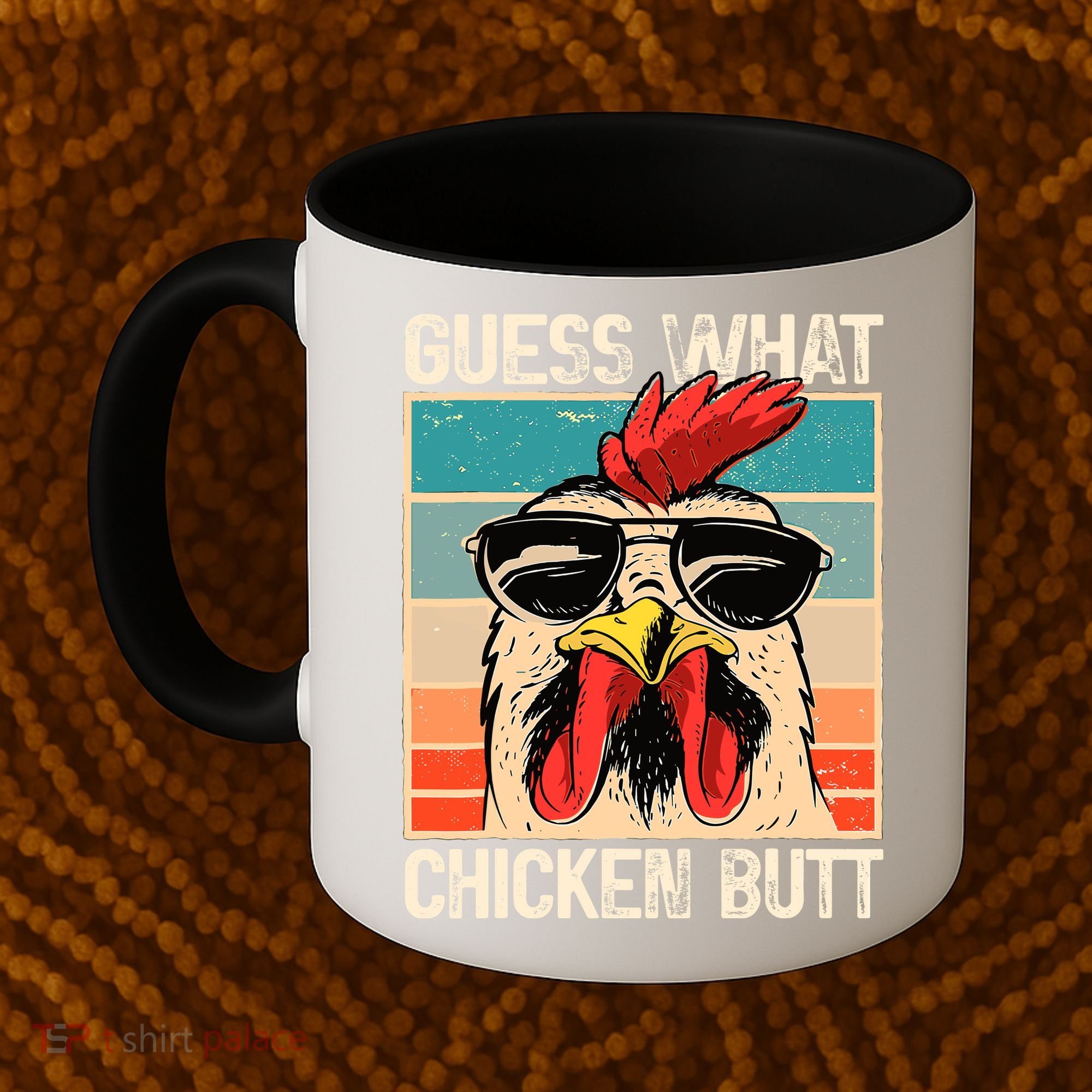 Guess What Chicken Butt Funny Chicken Meme Coffee Mug