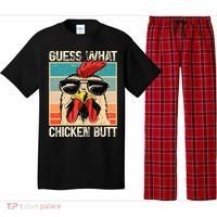 Guess What Chicken Butt Funny Chicken Meme Pajama Set thumb 0