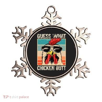 Guess What Chicken Butt Funny Chicken Meme Ornament