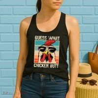 Guess What Chicken Butt Funny Chicken Meme Women's Tank Top thumb 2