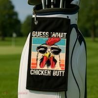 Guess What Chicken Butt Funny Chicken Meme Golf Towel thumb 2