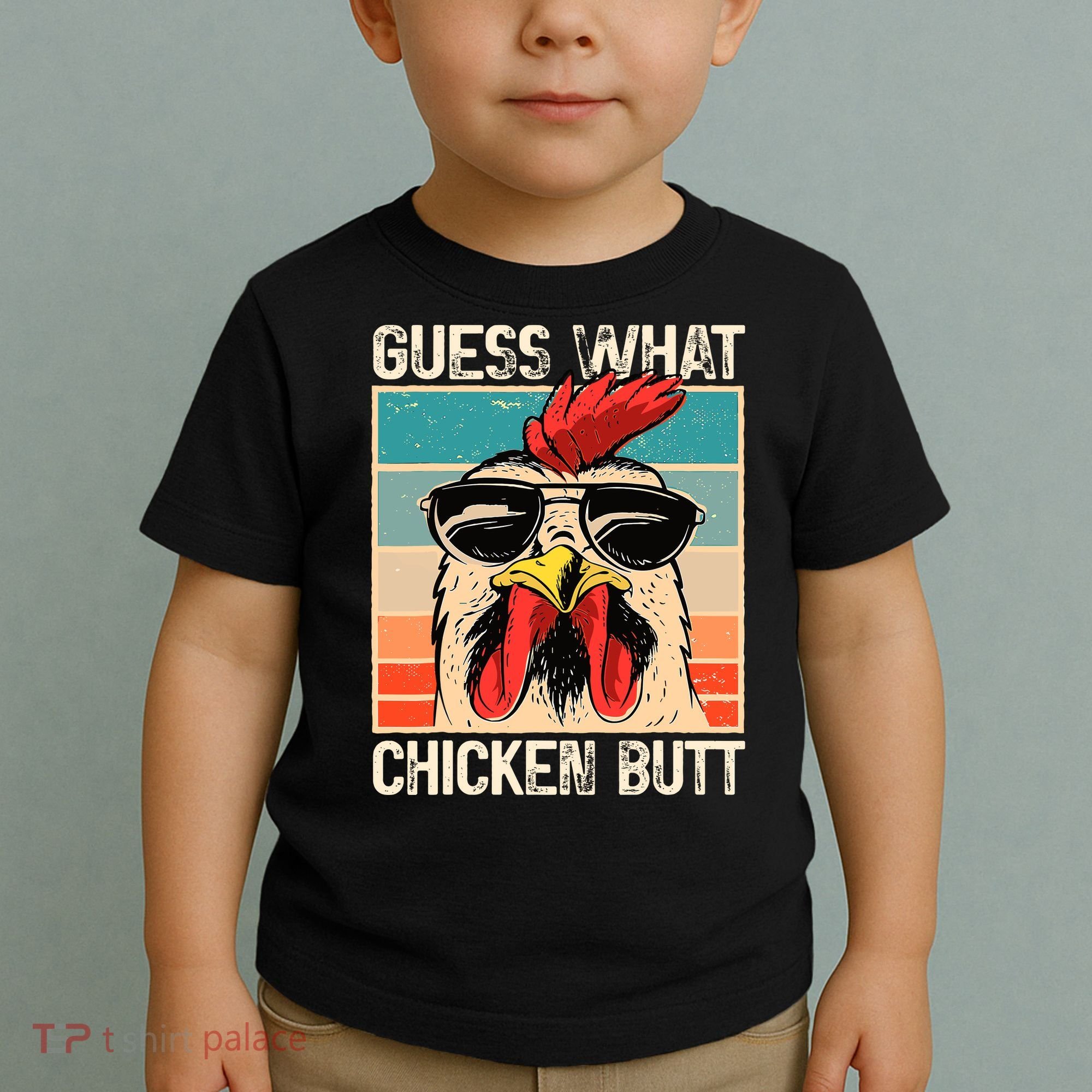 Guess What Chicken Butt Funny Chicken Meme Toddler T-Shirt
