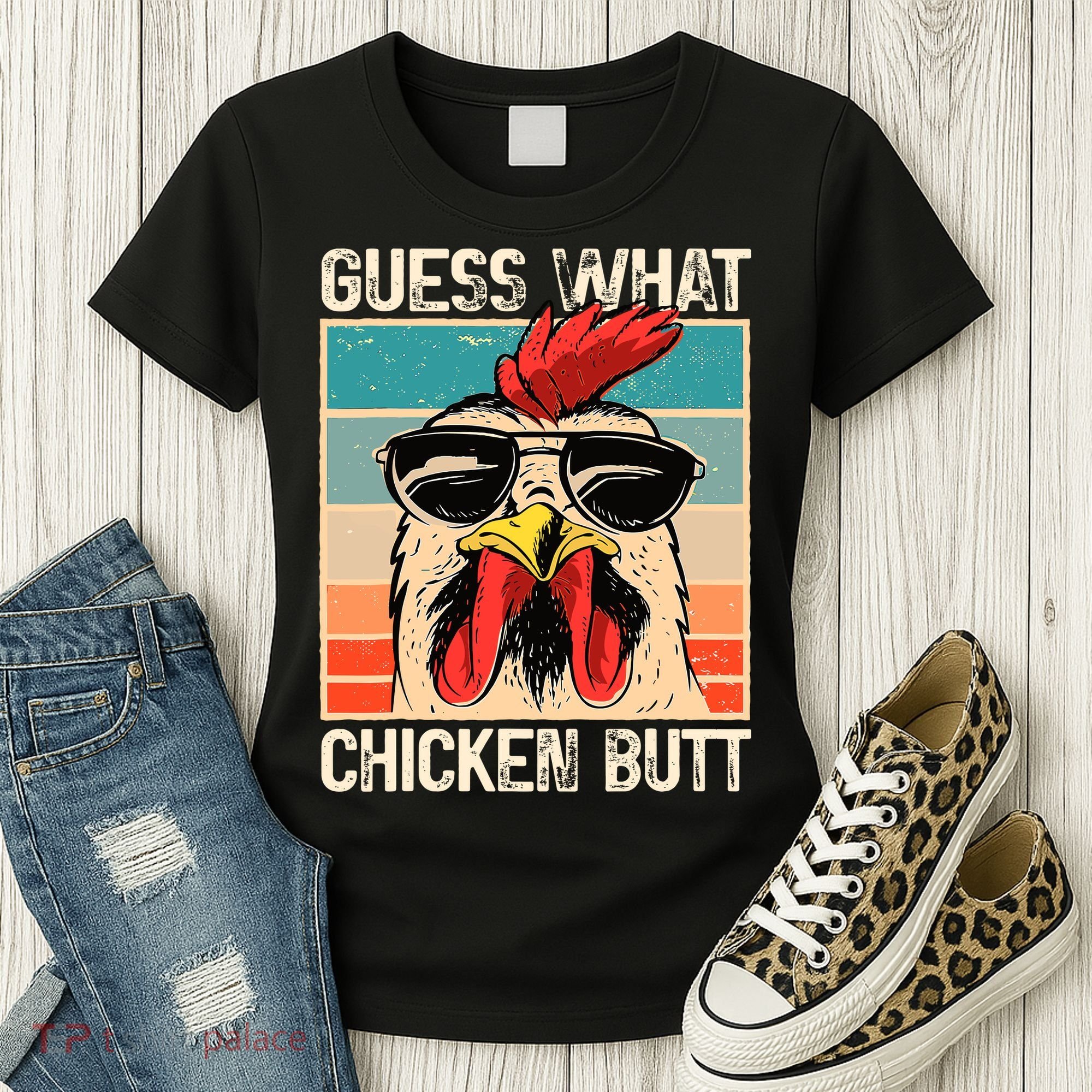 Guess What Chicken Butt Funny Chicken Meme Women's T-Shirt
