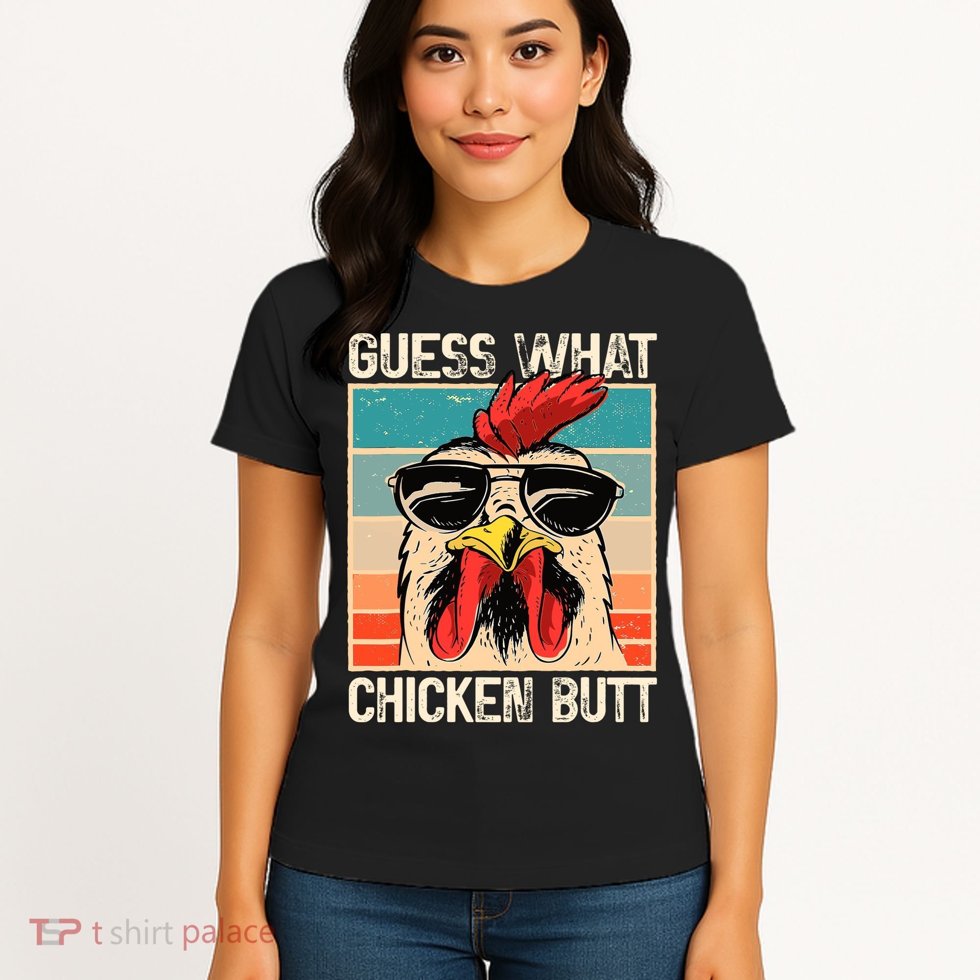 Guess What Chicken Butt Funny Chicken Meme Women's T-Shirt
