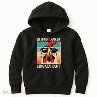 Guess What Chicken Butt Funny Chicken Meme Kids Hoodie thumb 0