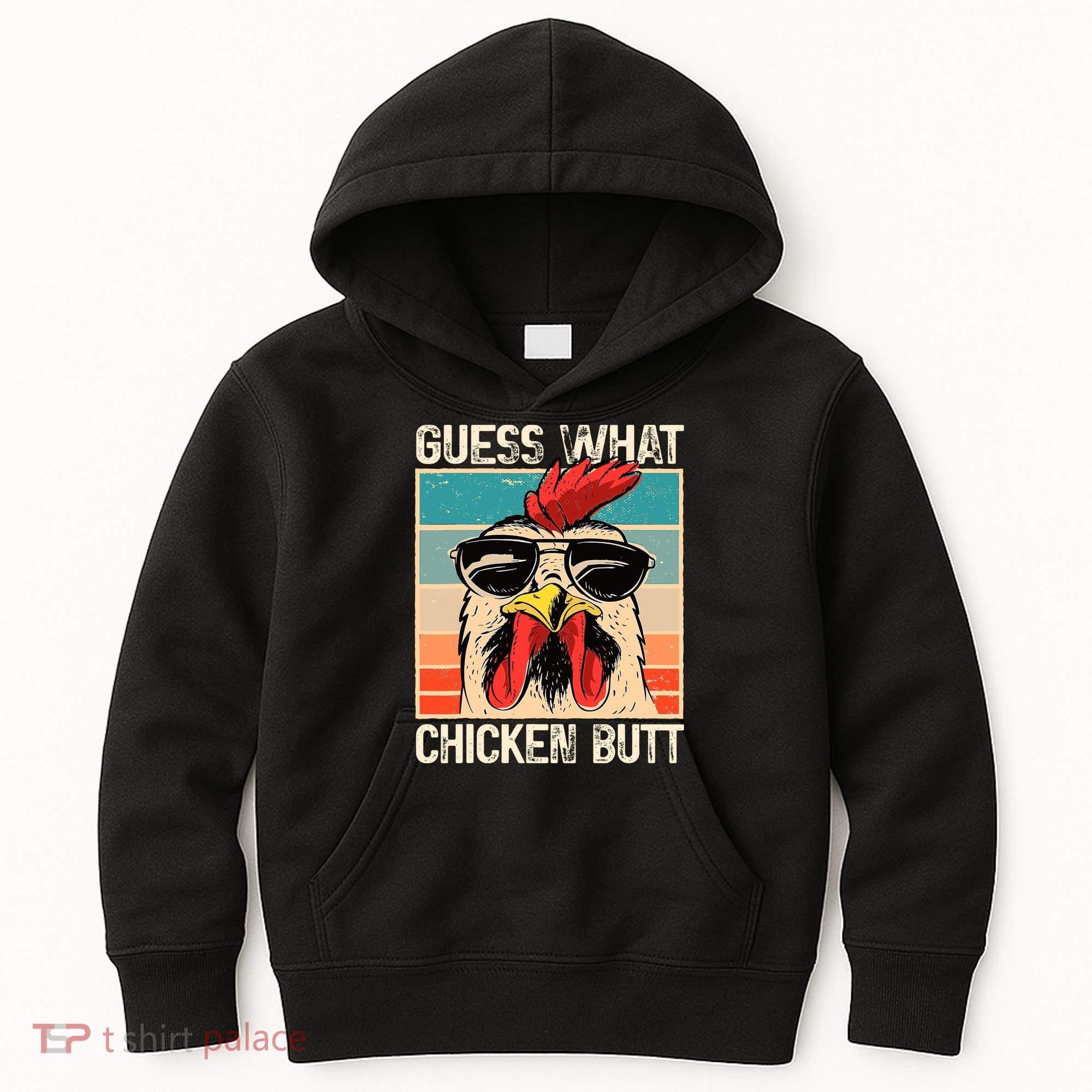 Guess What Chicken Butt Funny Chicken Meme Kids Hoodie