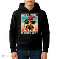 Guess What Chicken Butt Funny Chicken Meme Kids Hoodie thumb 4