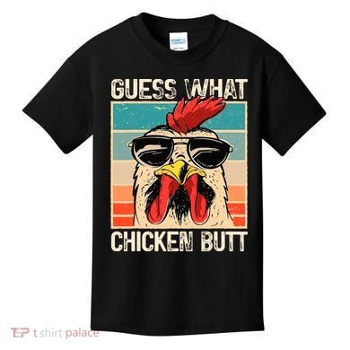 Guess What Chicken Butt Funny Chicken Meme Kids T-Shirt