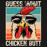 Guess What Chicken Butt Funny Chicken Meme Kids T-Shirt thumb 4
