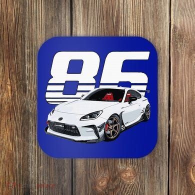 Gr86 White Car Coaster