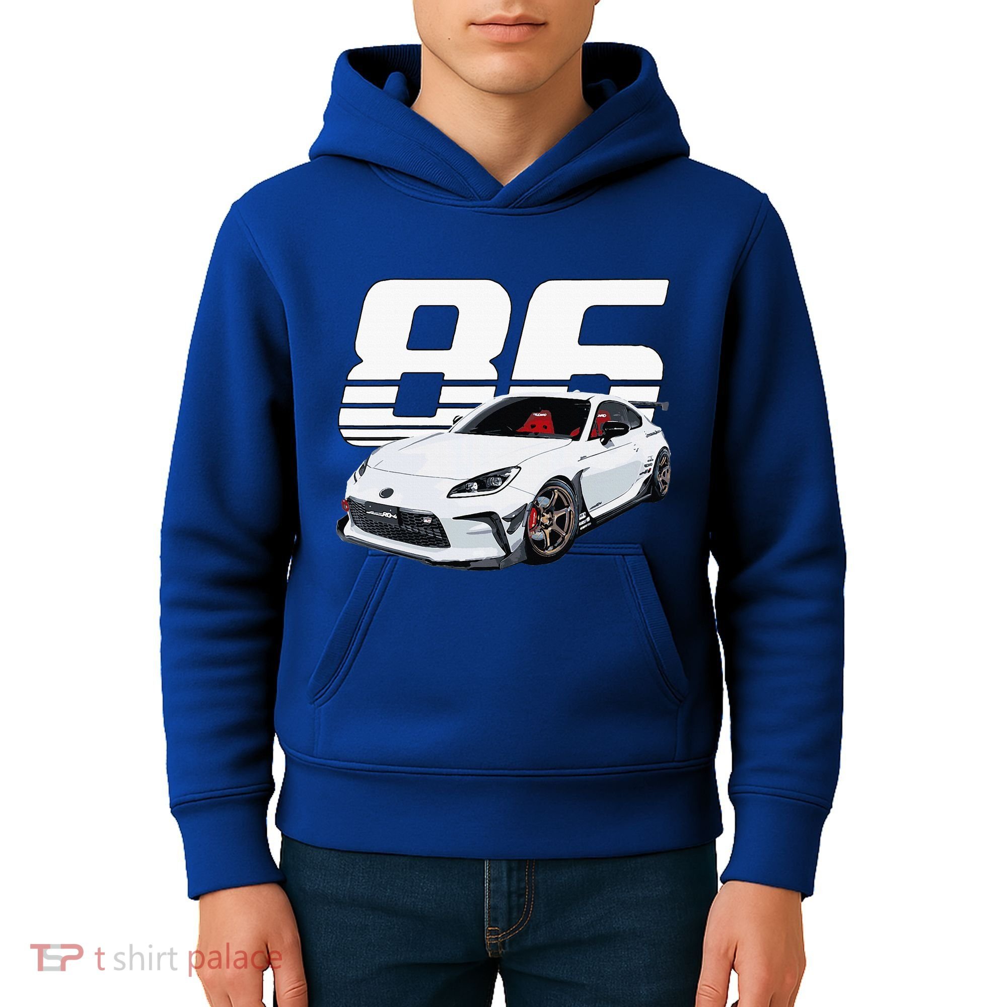 Gr86 White Car Kids Hoodie