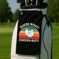 Guess What? Chicken Butt Funny Golf Towel thumb 2