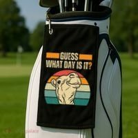 Guess What Day Is It Camel Hump Day Camel Wednesday Funny Golf Towel thumb 2