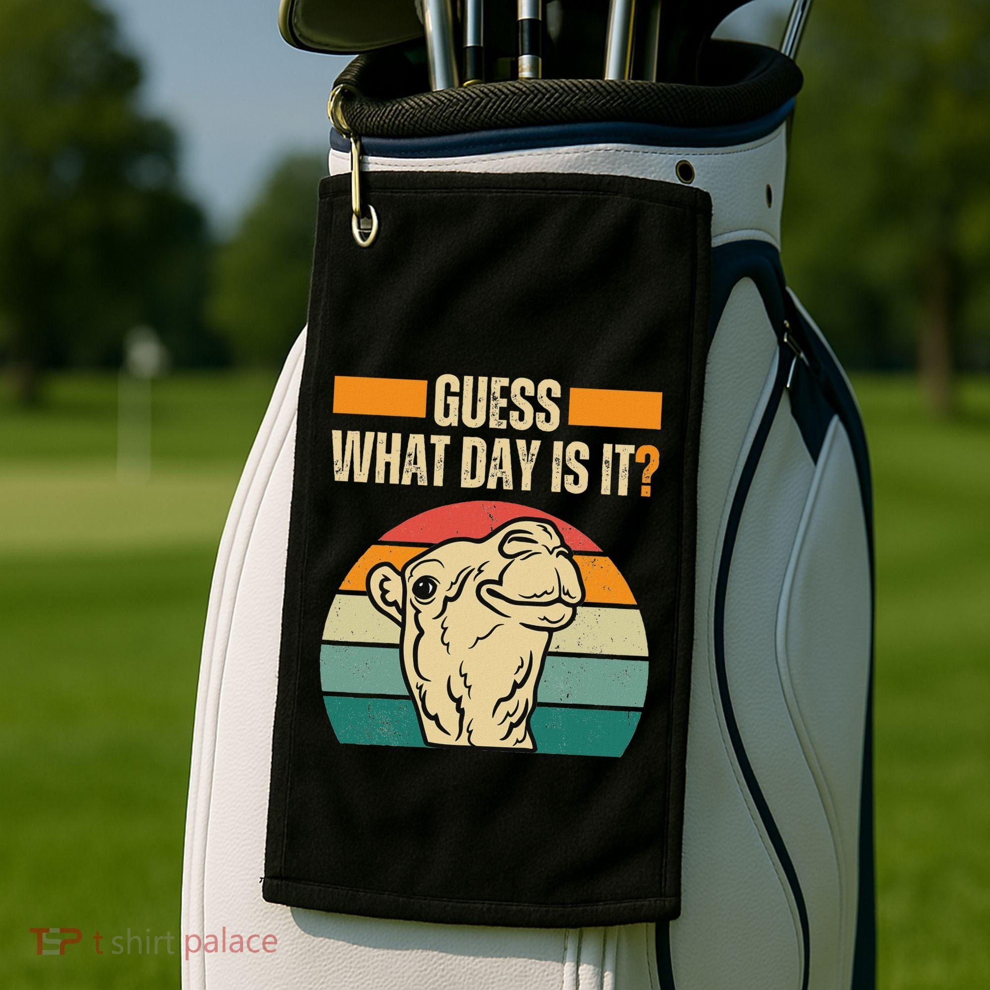 Guess What Day Is It Camel Hump Day Camel Wednesday Funny Golf Towel