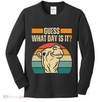 Guess What Day Is It Camel Hump Day Camel Wednesday Funny Kids Long Sleeve Shirt thumb 0