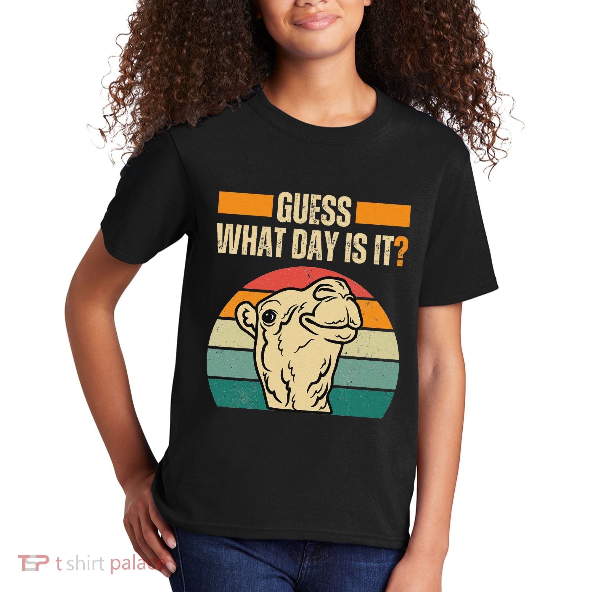 Guess What Day Is It Camel Hump Day Camel Wednesday Funny Kids T-Shirt