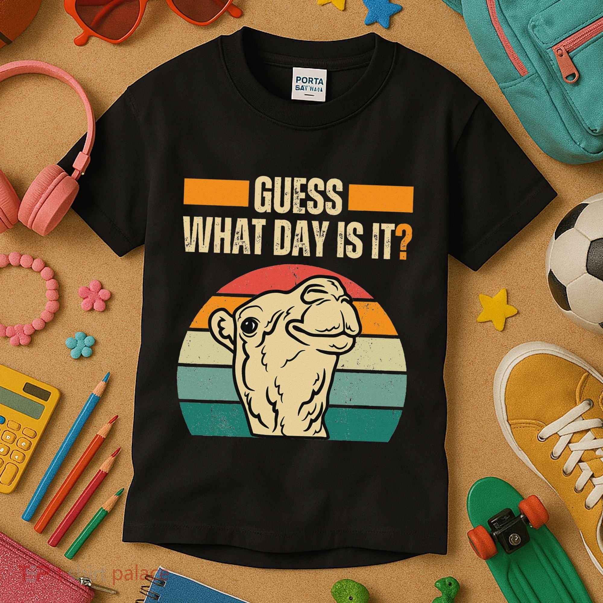Guess What Day Is It Camel Hump Day Camel Wednesday Funny Kids T-Shirt