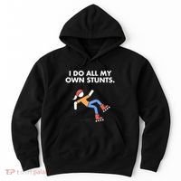 Get Well Funny Roller Skating Accident I Do My Own Stunts Gift Hoodie thumb 0