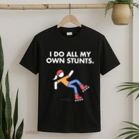 Get Well Funny Roller Skating Accident I Do My Own Stunts Gift T-Shirt thumb 2