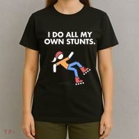 Get Well Funny Roller Skating Accident I Do My Own Stunts Gift T-Shirt thumb 4