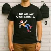 Get Well Funny Roller Skating Accident I Do My Own Stunts Gift T-Shirt thumb 6