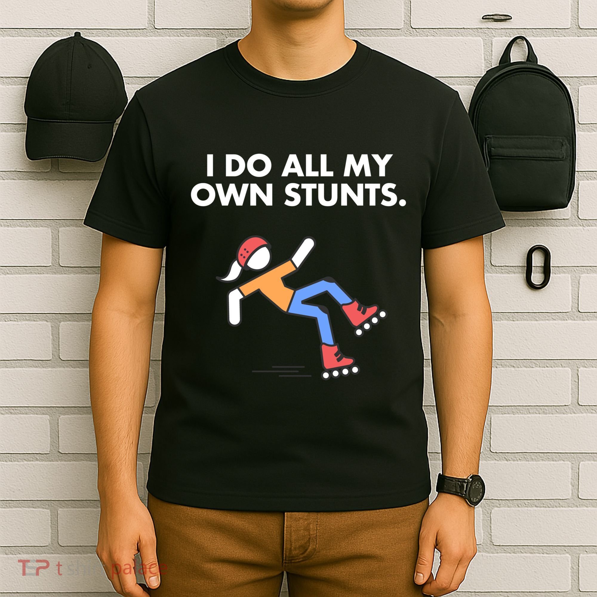 Get Well Funny Roller Skating Accident I Do My Own Stunts Gift T-Shirt
