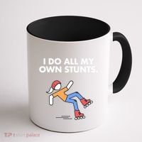 Get Well Funny Roller Skating Accident I Do My Own Stunts Gift Coffee Mug thumb 1