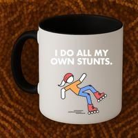 Get Well Funny Roller Skating Accident I Do My Own Stunts Gift Coffee Mug thumb 2