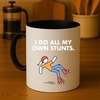 Get Well Funny Roller Skating Accident I Do My Own Stunts Gift Coffee Mug thumb 4