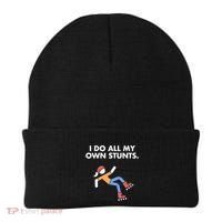 Get Well Funny Roller Skating Accident I Do My Own Stunts Gift Beanie thumb 0